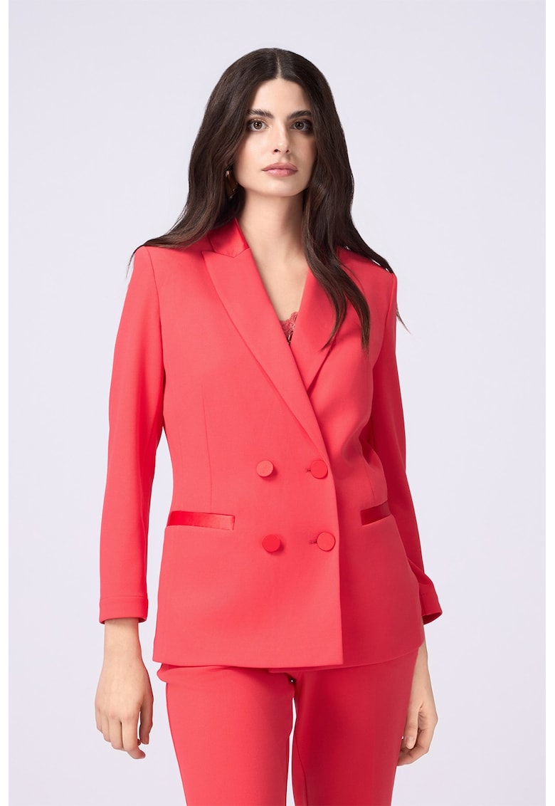 Sacou cu doua randuri de nasturi - Coral