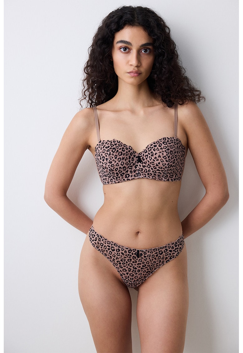 Sutien cu animal print si bretele detasabile