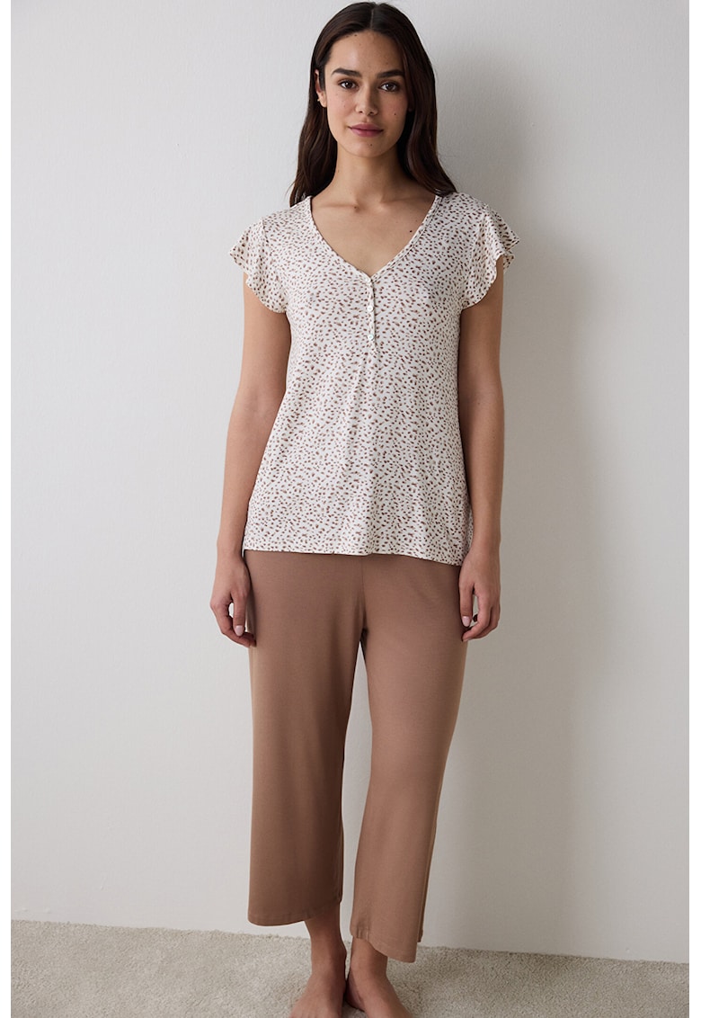 Pijama relaxed fit cu animal print