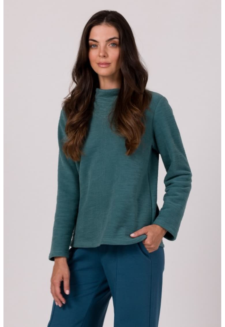 Bluza cu guler inalt - Turcoaz