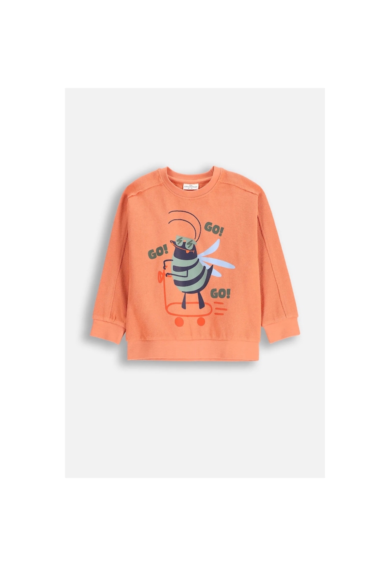 Bluza cu imprimeu grafic - Portocaliu persan