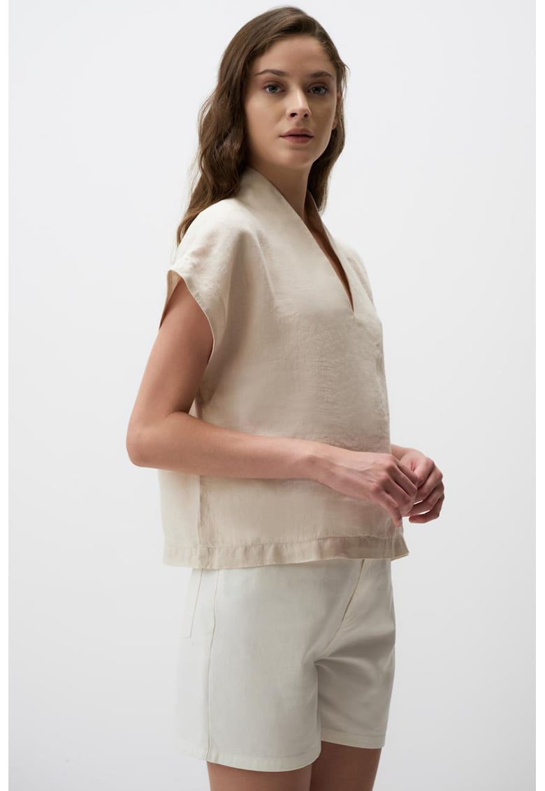 Bluza de in cu decolteu in V