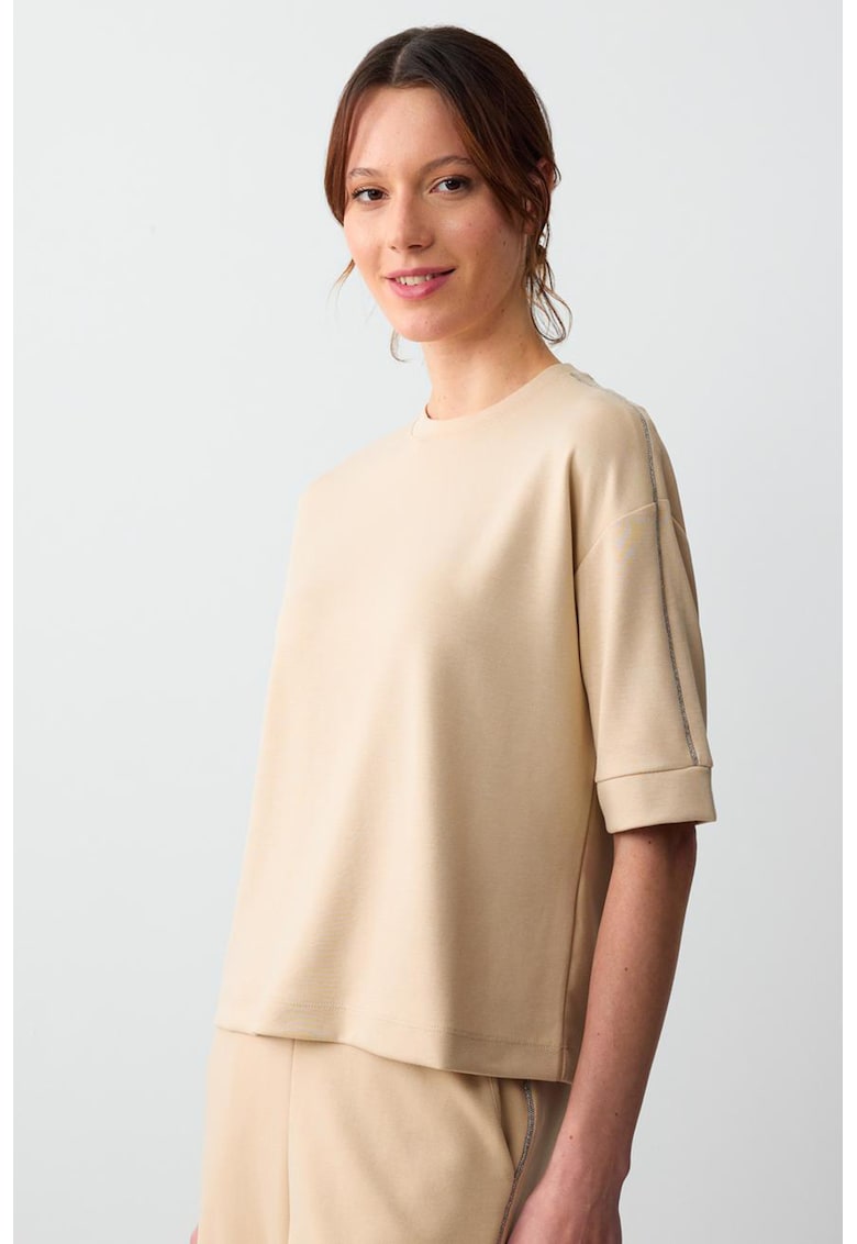 Tricou din amestec de modal cu maneci cazute