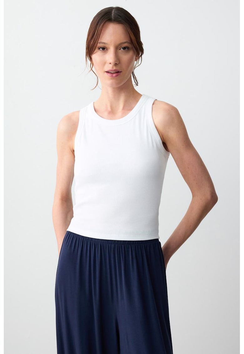 Top slim-fit cu model uni