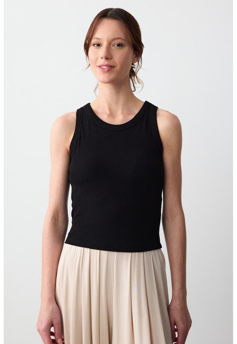 Top slim-fit cu model uni