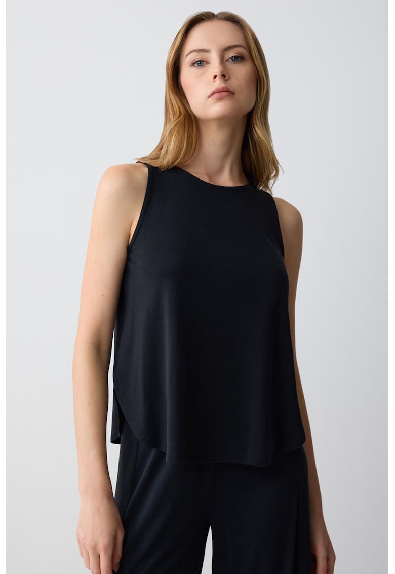 Top din amestec de modal cu decolteu rotund