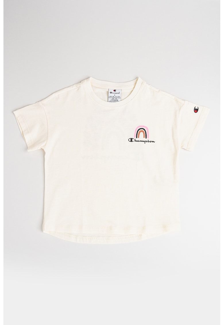 Tricou din bumbac cu logo pe piept