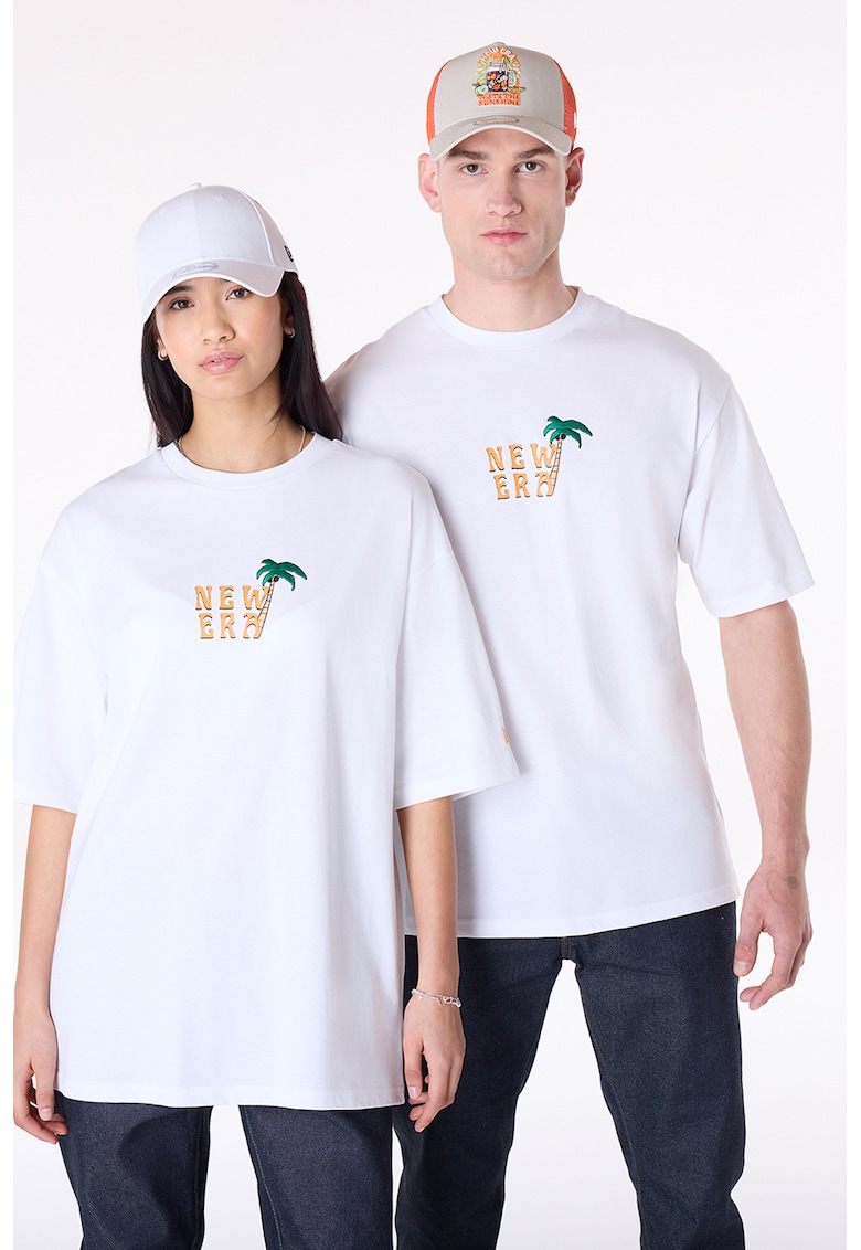 Tricou unisex cu imprimeu logo pe spate