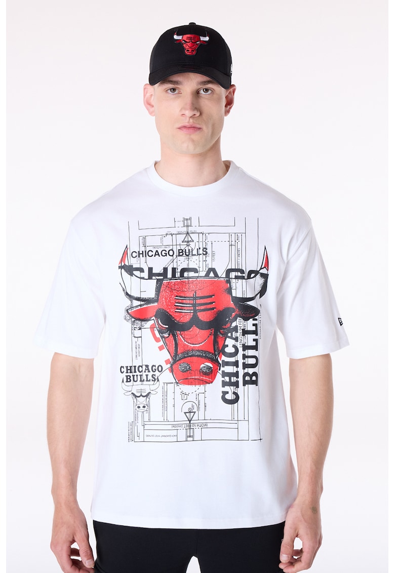 Tricou regular fit cu imprimeu - Rosu/Alb