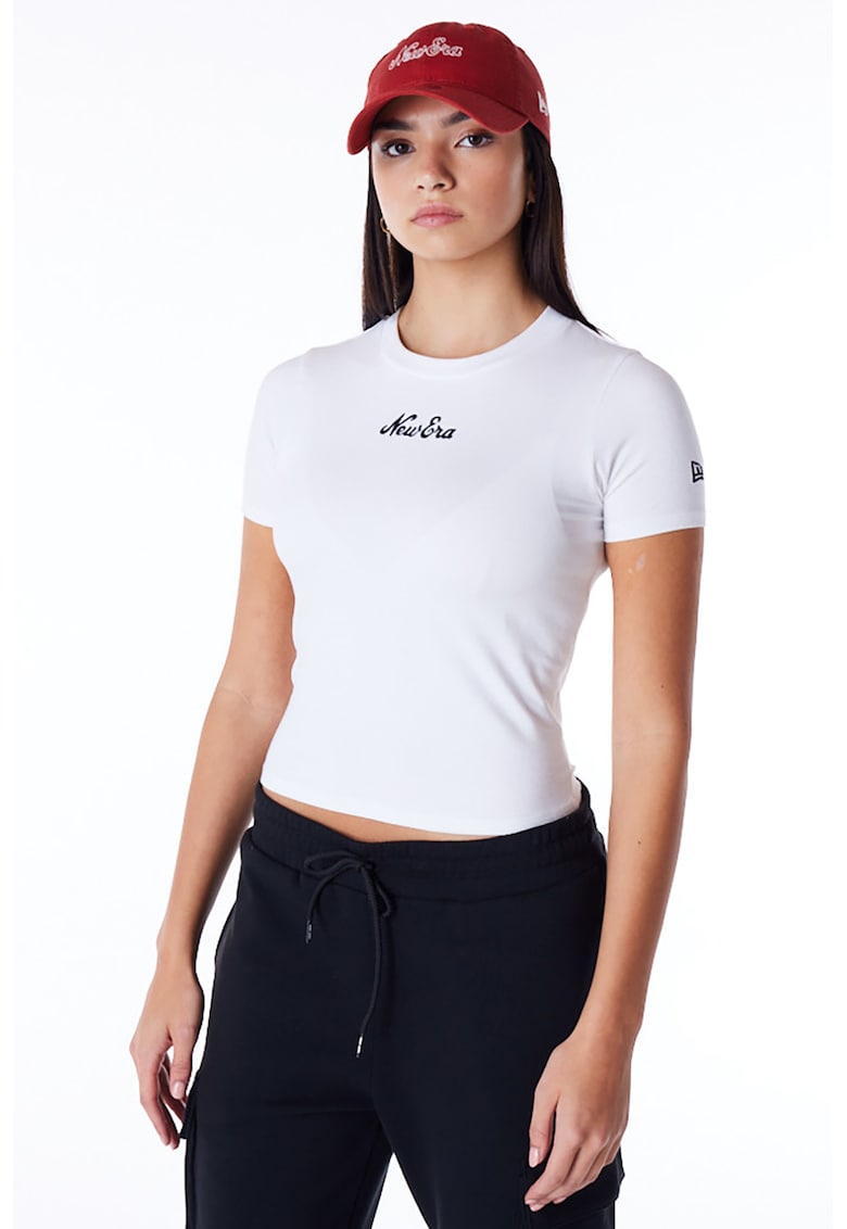 Tricou uni cu decolteu la baza gatului - Alb