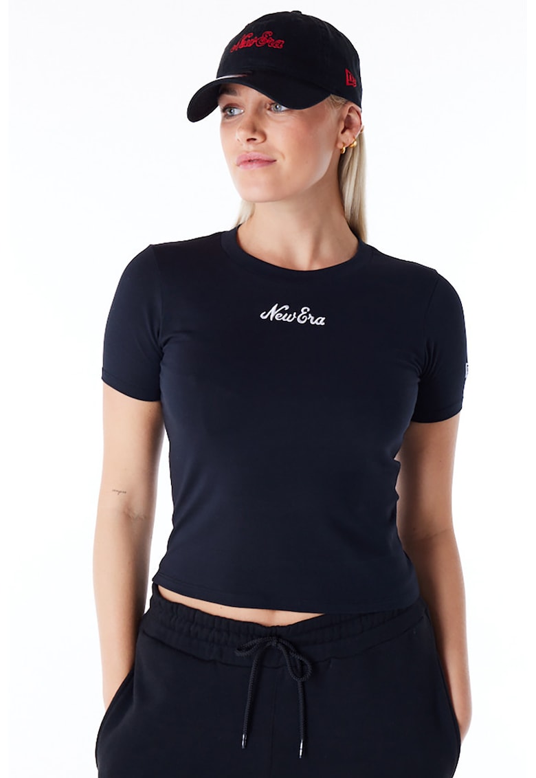 Tricou uni cu decolteu la baza gatului - Negru