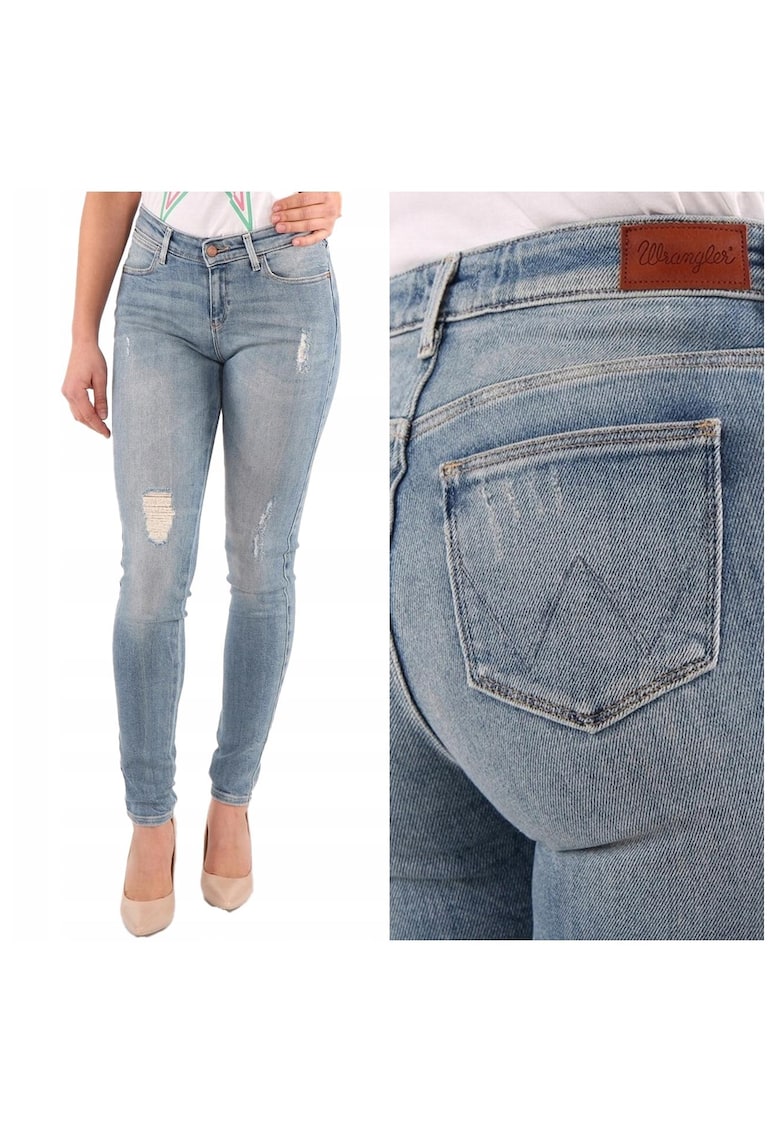 Blugi dama - Skinny - 11083-184 - Bumbac|Poliester|Elastan - Lungi - Petite - Denim - W24-L32 US - Albastru