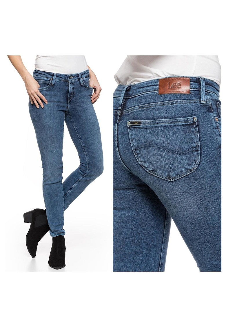 Blugi Dama - Scarlett - W25 L33 - Bumbac - Fermoar - Lungi - Talie Medie - 5 Bunzuare - High-Quality - Albastru