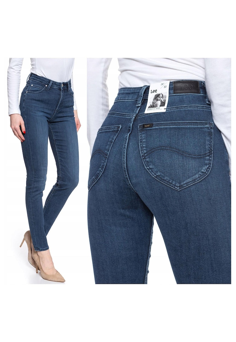 Blugi Dama - Scarlett - W25 L31 - 100% Bumbac - Fermoar - Lungi - 5 Buzunare - High-Quality - Albastru