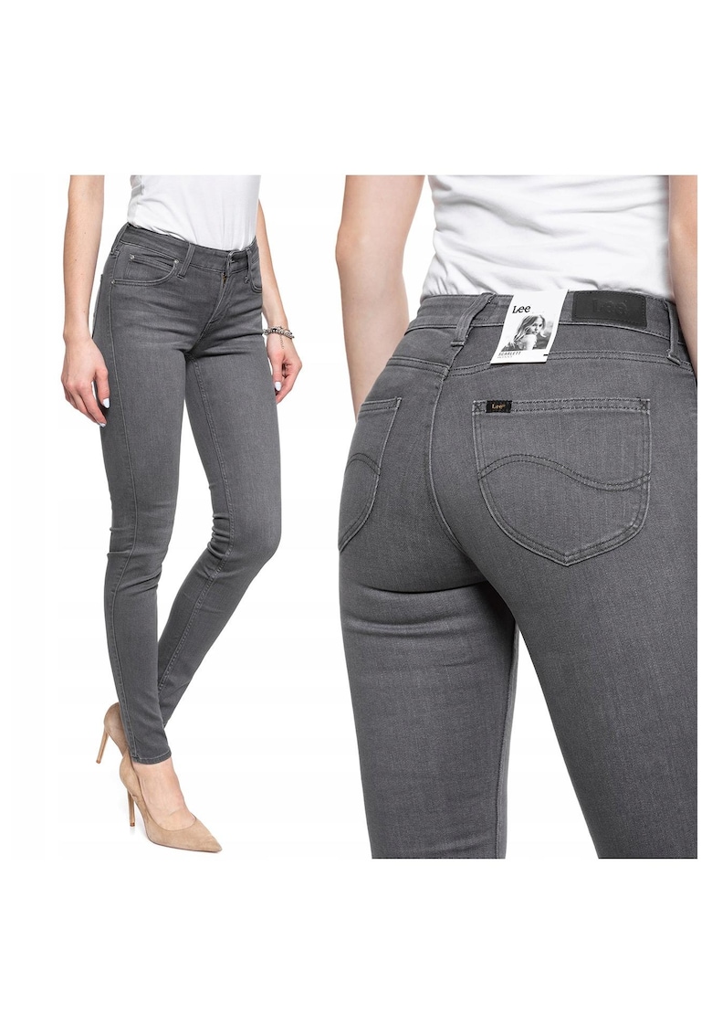 Blugi Dama - Scarlett - W24 L31 - 100% Bumbac - Fermoar - Lungi - 5 Buzunare - High-Quality - Gri