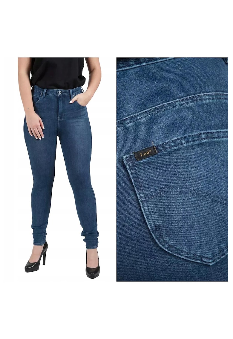 Blugi Dama - Scarlett L30Letls W25 L31 - Bumbac - Fermuar - Lung - 5 Buzunare 2 Mari 2 Medii Externe1 Mic Intern - Talie Inalta - Albastru