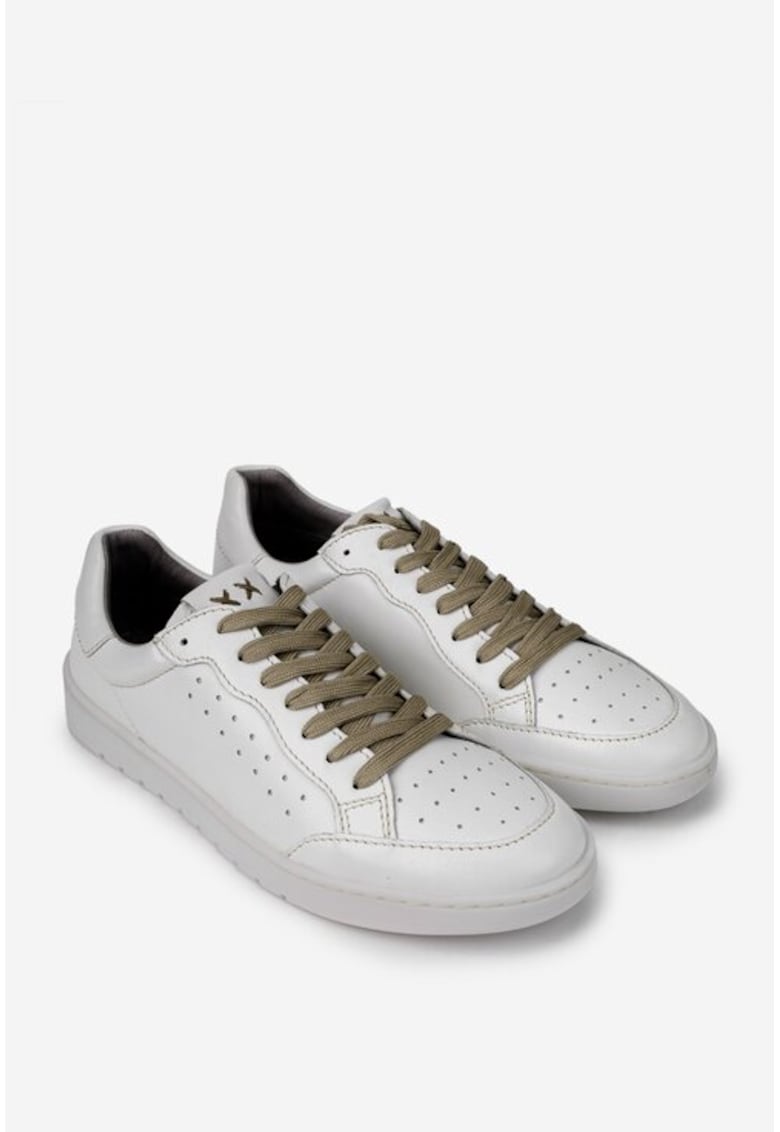 Pantofi barbati din piele naturala alba