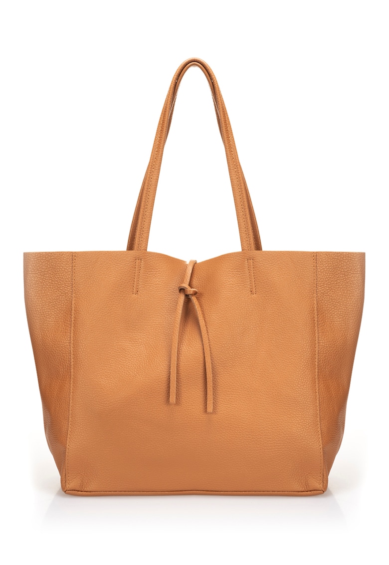 Geanta shopper de piele cu aspect texturat