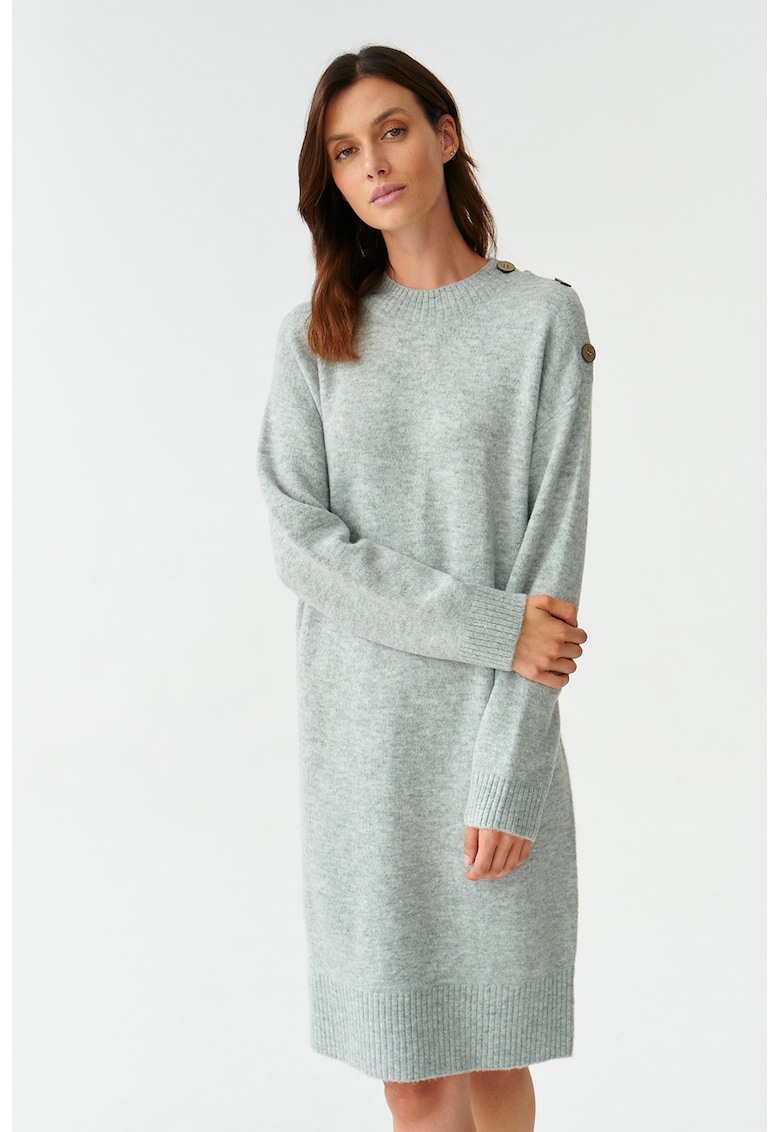 Rochie din amestec de lana cu maneci lungi Anica