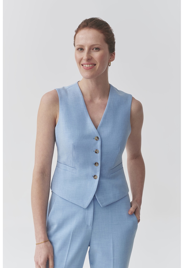 Vesta cu buzunare cu refilet si nasturi