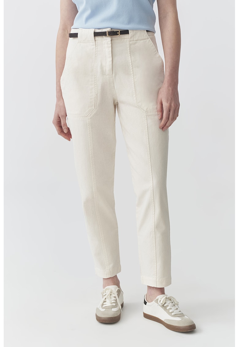 Pantaloni crop cu buzunare laterale