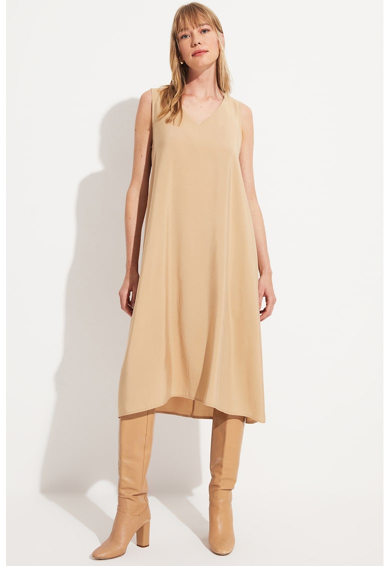 Rochie midi cu decolteu in V