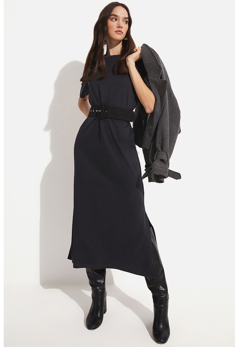 Rochie din amestec de modal cu slit lateral
