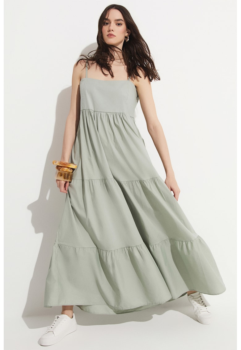 Rochie maxi cu decolteu patrat