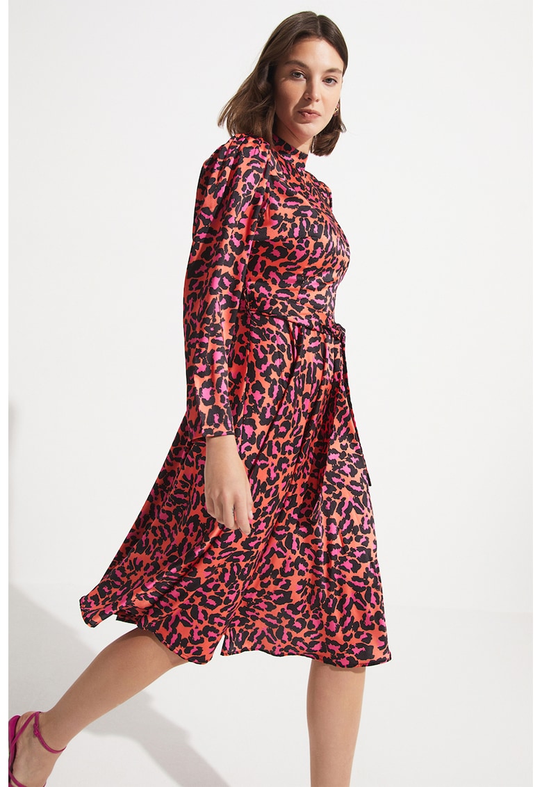 Rochie cu croiala in A si animal print