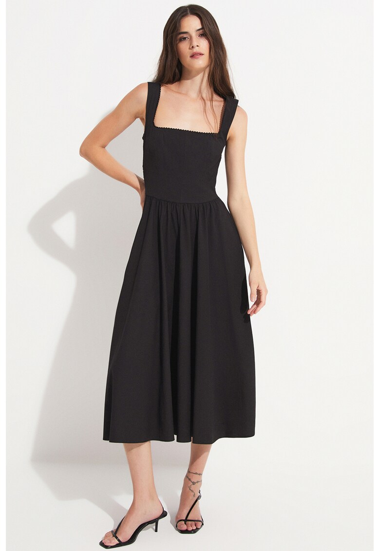 Rochie midi evazata - Negru