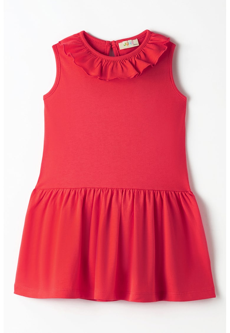 Rochie din bumbac cu guler cu volan