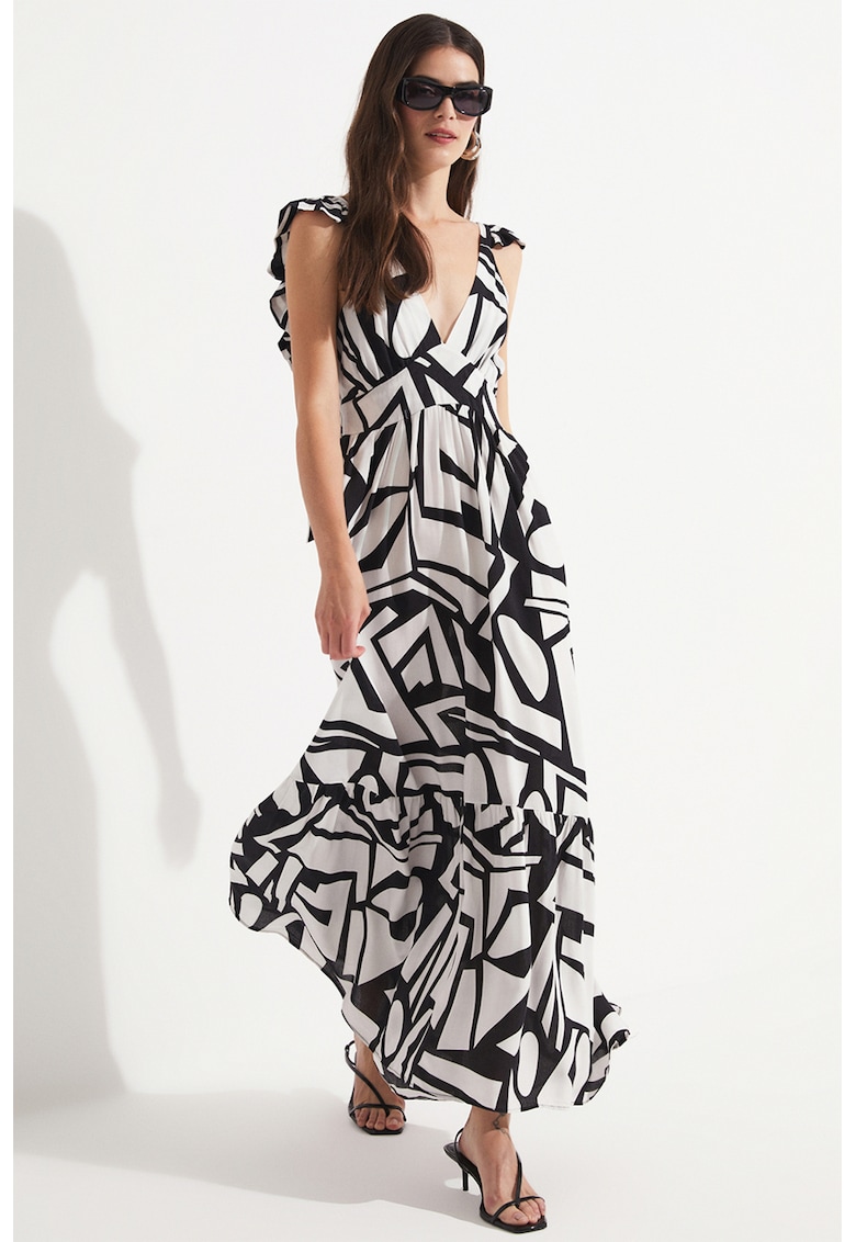 Rochie maxi cu model geometric
