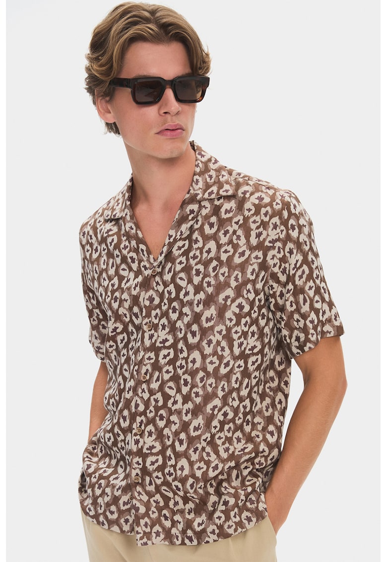 Camasa din amestec de bumbac organic cu animal print