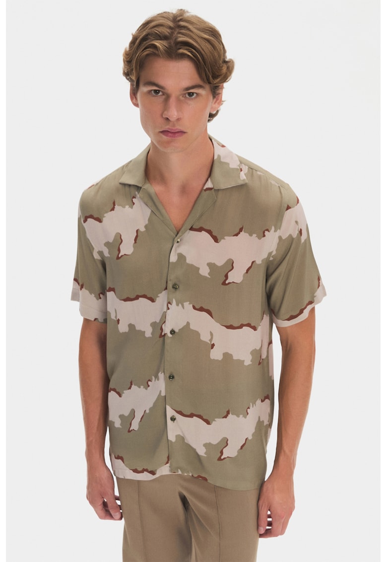 Camasa cu imprimeu si maneci cazute