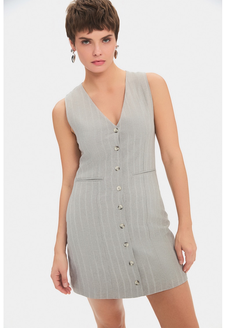 Rochie mini cu buzunare cu refilet