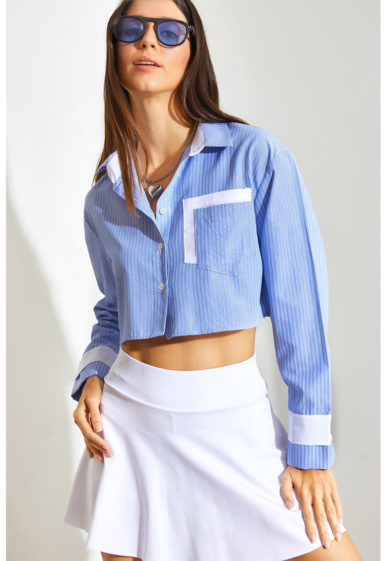 Camasa crop cu maneci lungi