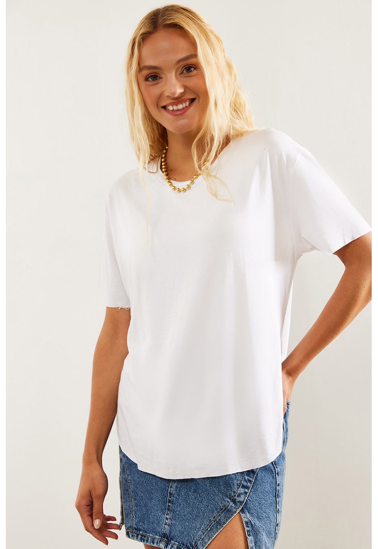 Tricou regular-fit cu decolteu la baza gatului