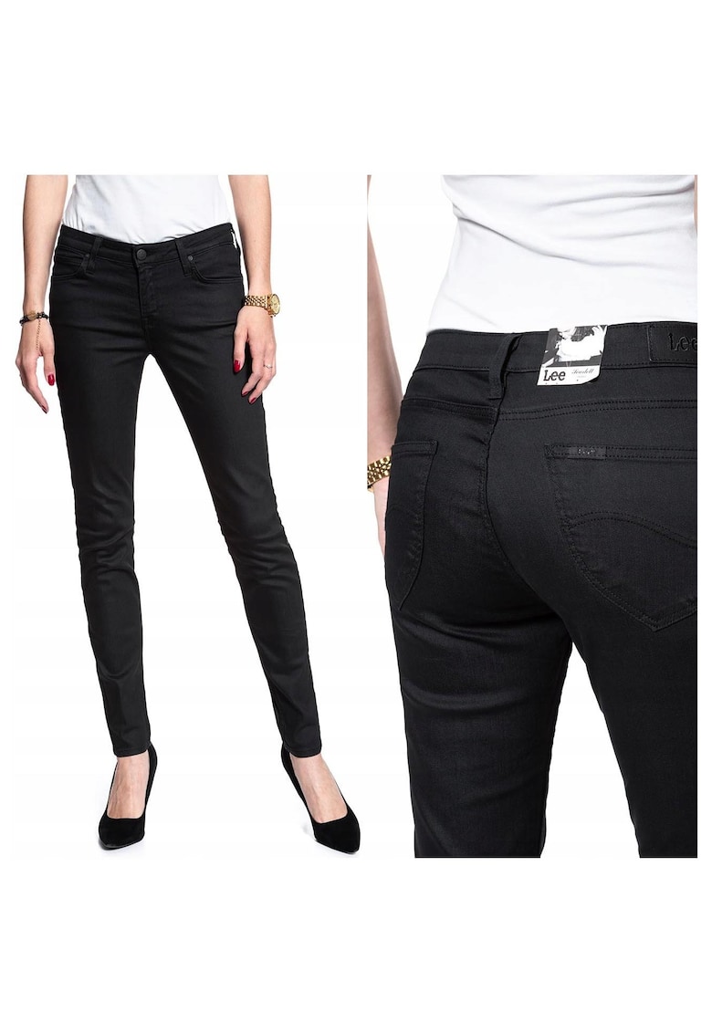 Blugi Dama - Scarlett - W25 L33 - Bumbac - Fermoar - Lungi - Talie Medie - 5 Bunzuare - High-Quality - Negru