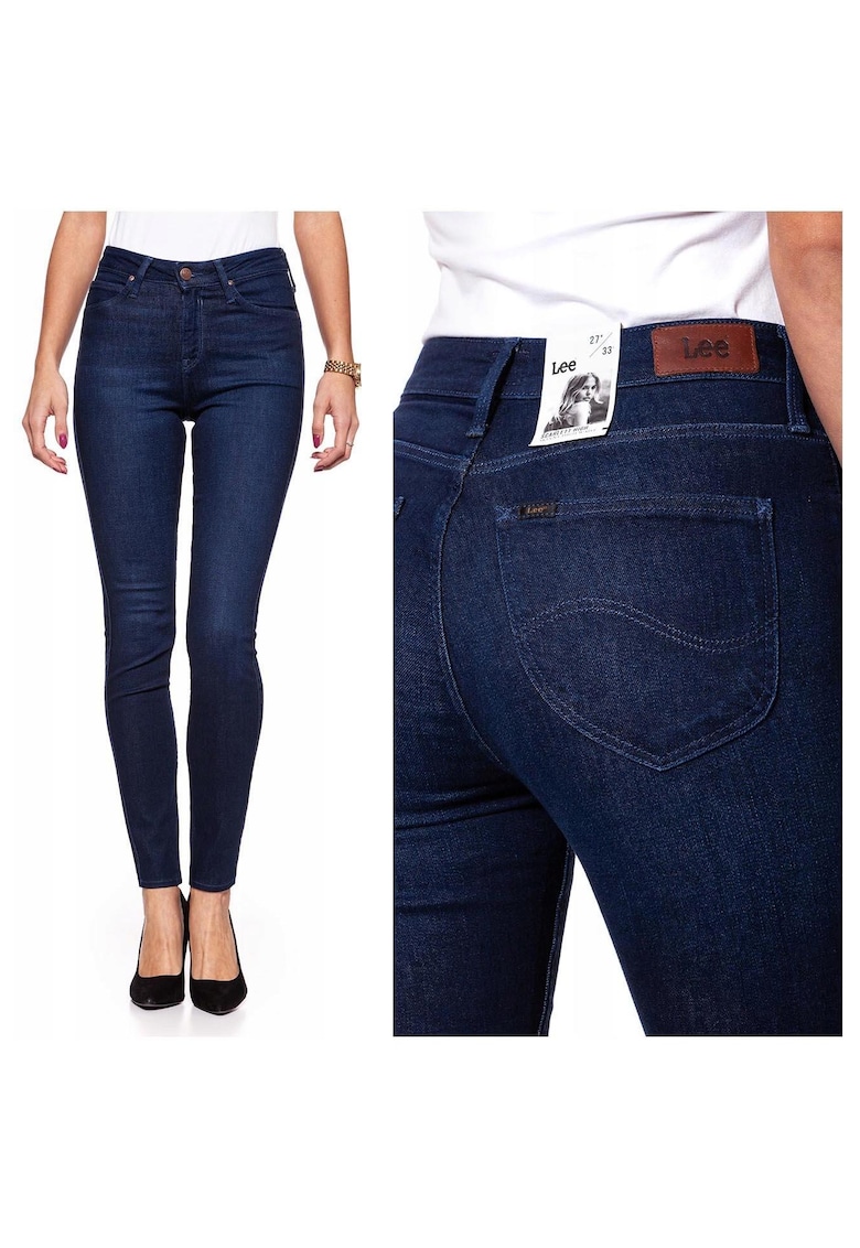 Blugi Dama - Scarlett High - W25-L31 US - Bumbac - Zipper - Lung - 5 Buzunare 2 Mari 2 Medii Exterioare 1 Mic Interior - Talie Inalta - Albastru