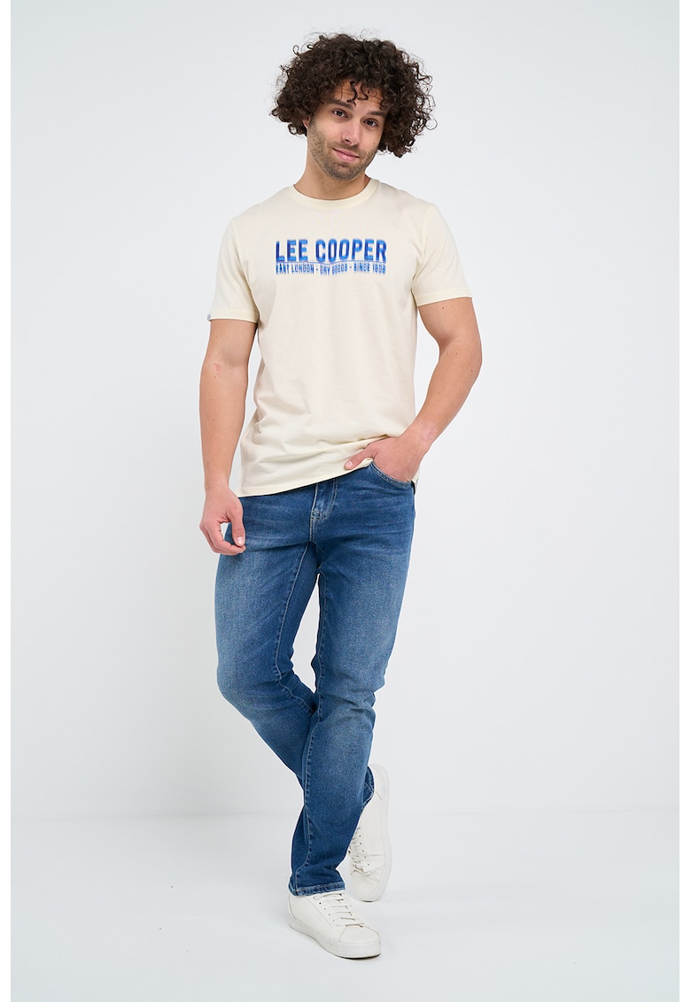 Tricou cu decolteu la baza gatului si imprimeu logo