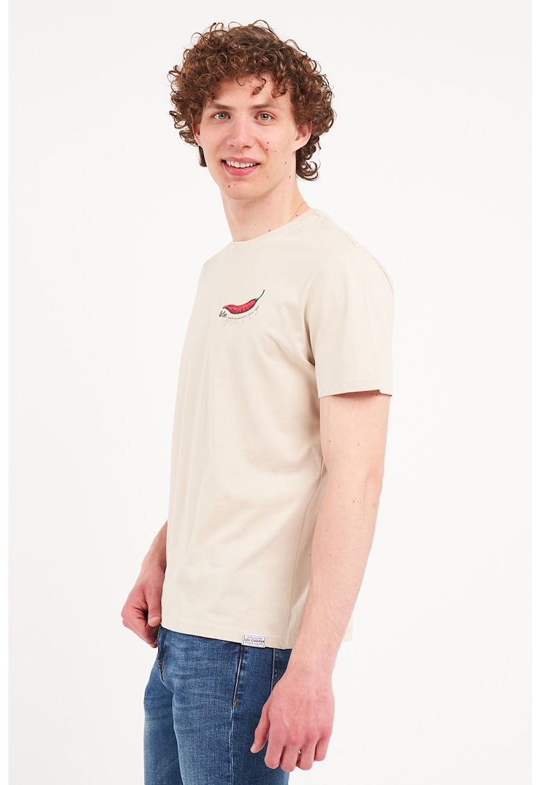 Tricou cu imprimeu grafic - Bej deschis