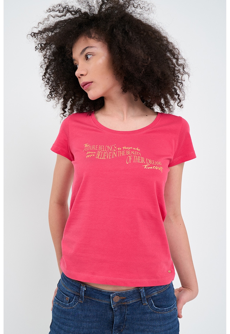 Tricou regular fit cu decolteu rotund