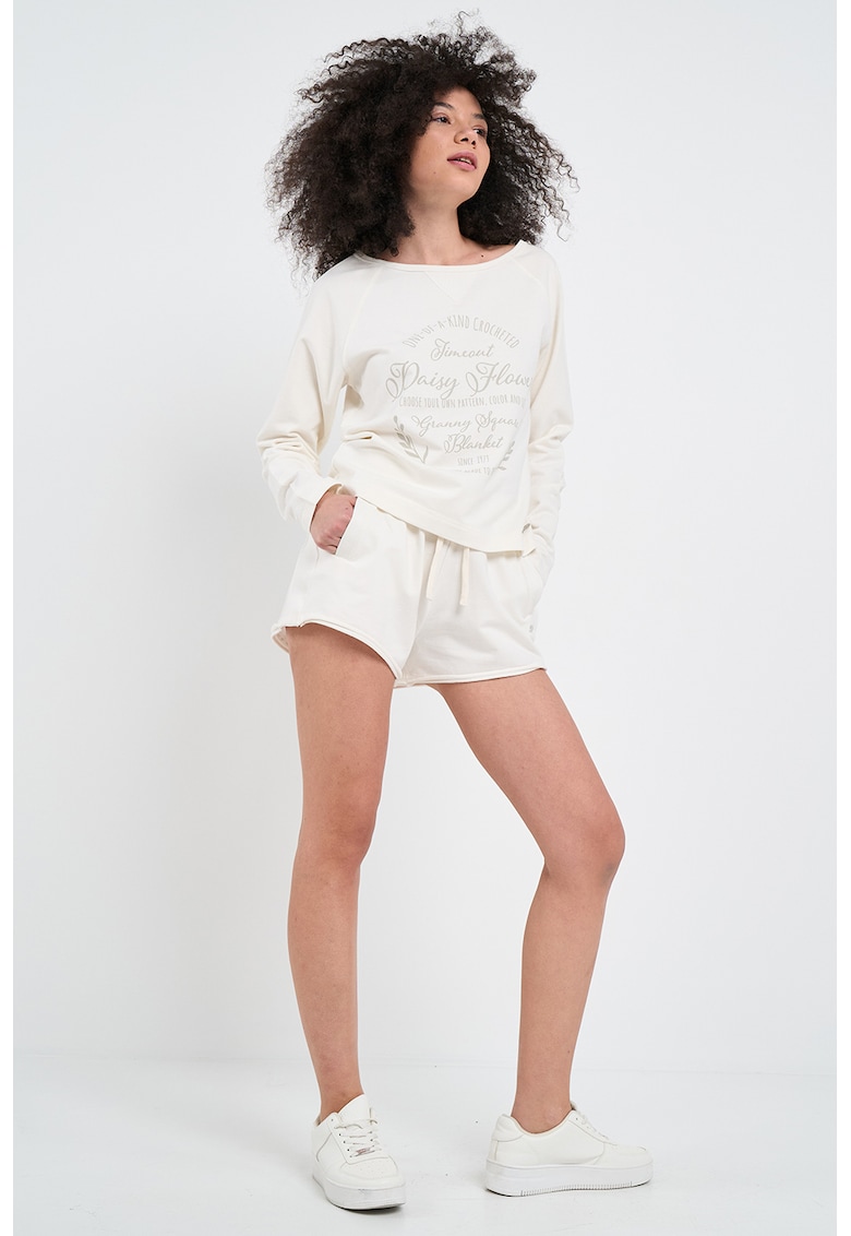 Bluza cu text si decolteu in V Bluza cu text si decolteu in V