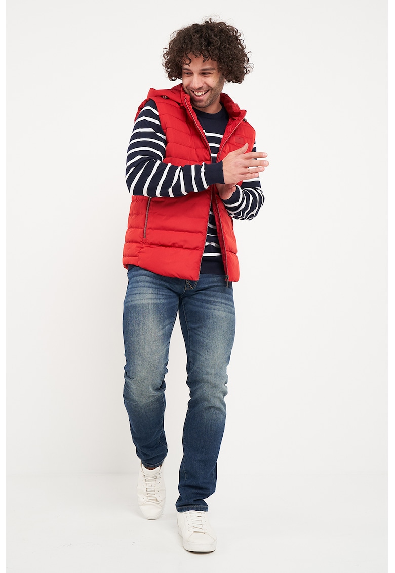 Vesta cu gluga si aspect matlasat