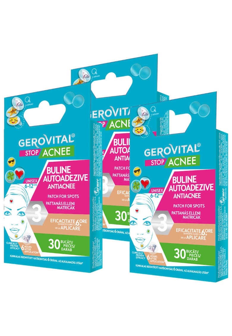 Pachet cadou  Stop Acnee: Buline autoadezive antiacnee - 30 bucati + Buline autoadezive antiacnee - 30 bucati + Buline autoadezive antiacnee - 30 bucati