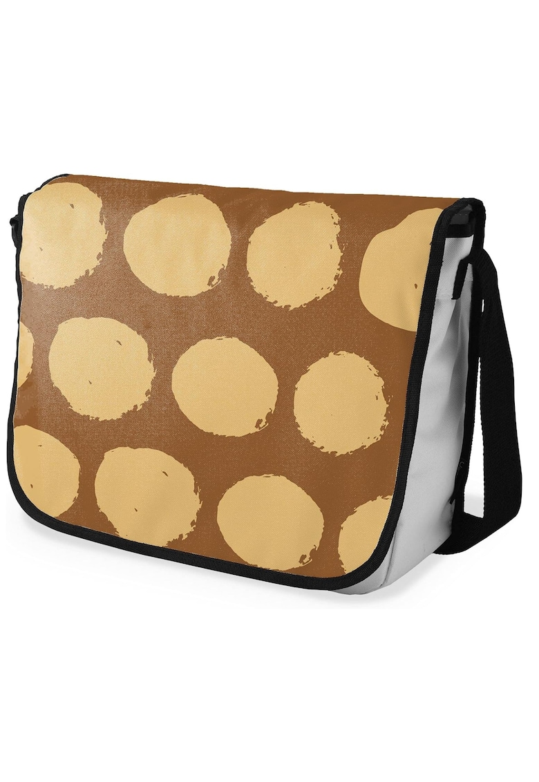 Geanta de umar cu imprimeu cu buline pe fundal maro Geanta de umar cu imprimeu cu buline pe fundal maro