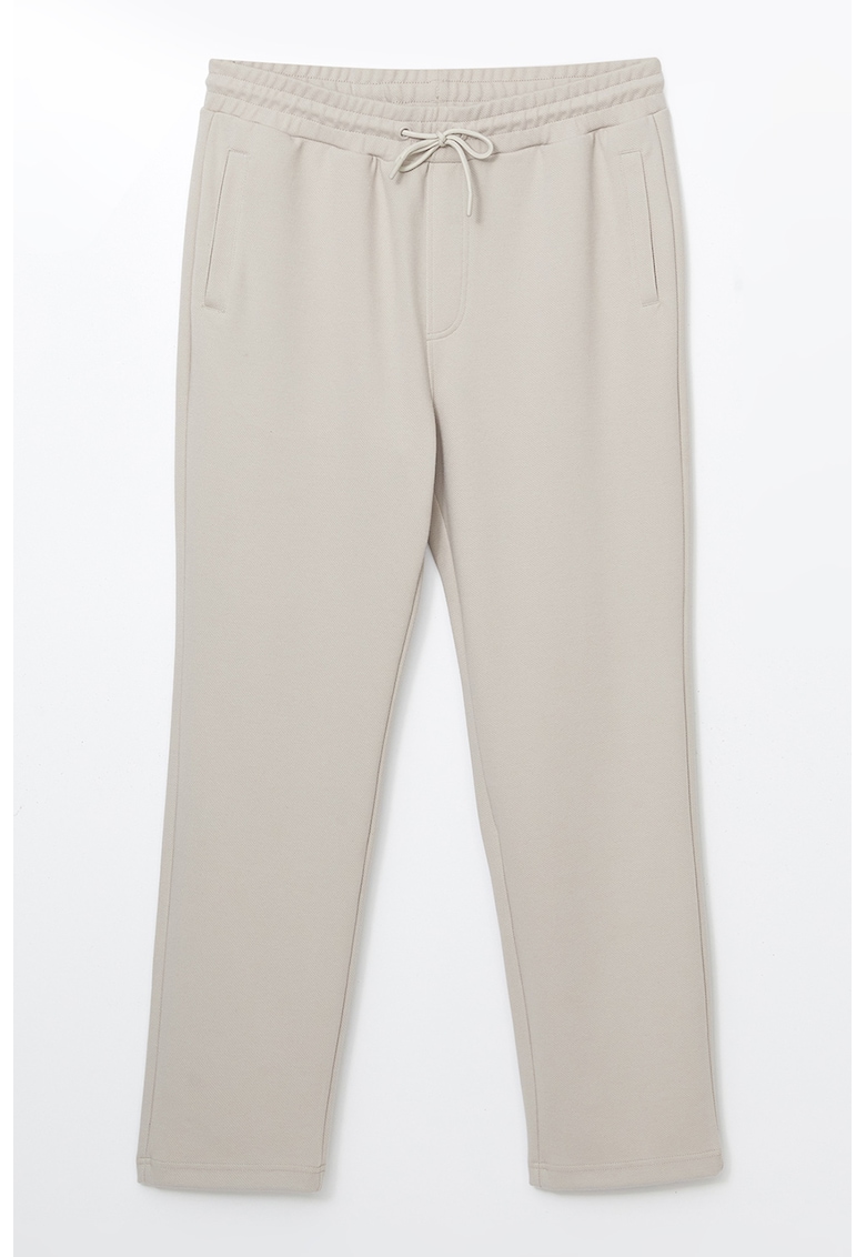 Pantaloni de trening cu snur si buzunare laterale - Bej deschis