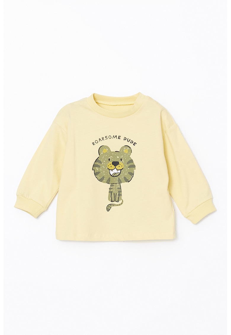 Bluza cu mansete elastice si imprimeu