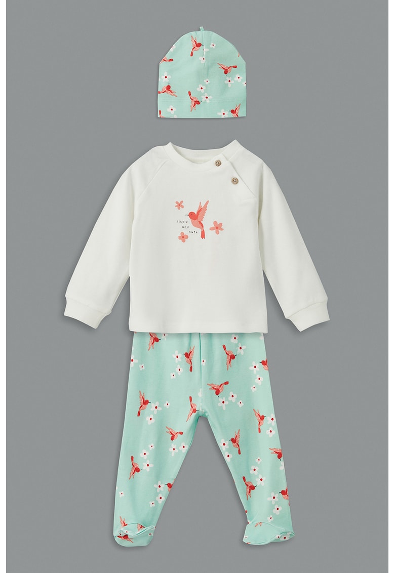 Set de imbracaminte din bumbac cu imprimeu grafic - 3 Piese