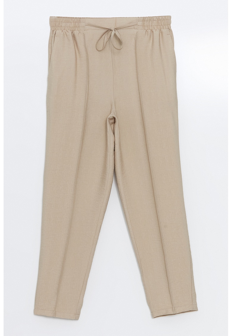 Pantaloni conici cu snur si pliuri